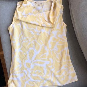 Banana republic yellow cowl neck sleeveless blouse